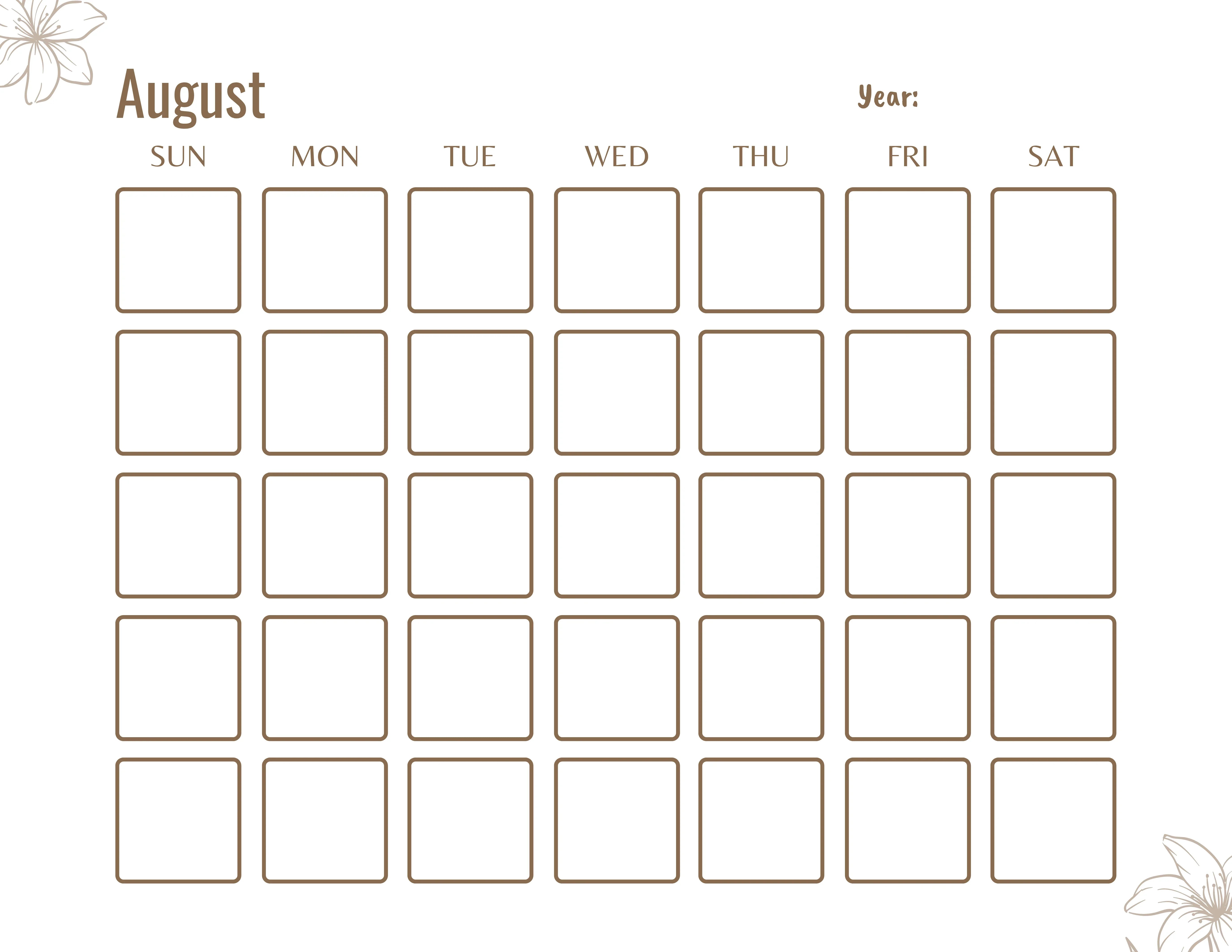 Blank Monthly Calendar KDP Planner - CraftNest - Digital Crafting and Art