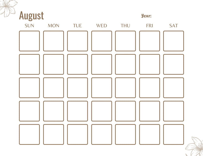 Blank Monthly Calendar KDP Planner - CraftNest - Digital Crafting and Art