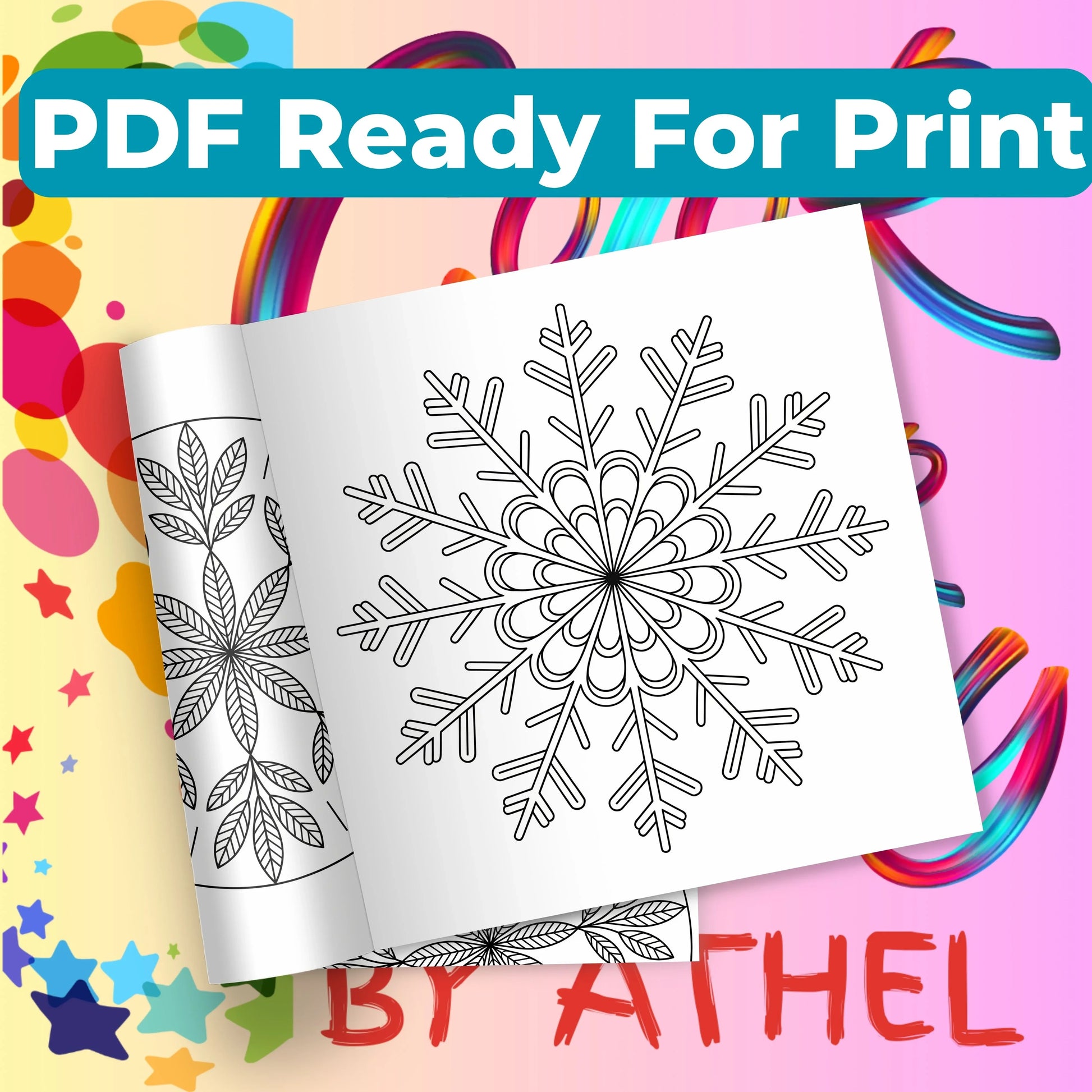Snowflake Mandala Coloring Book Bundle - CraftNest - Digital Crafting and Art