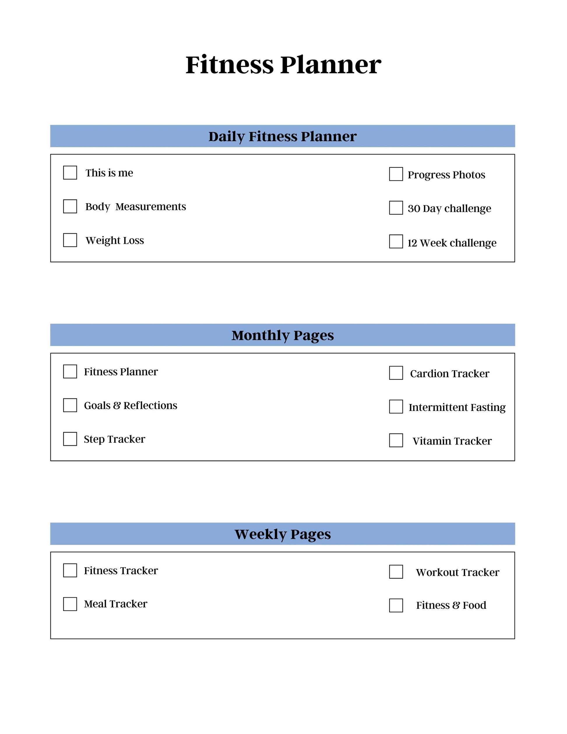 Fitness Planner KDP Planner - CraftNest - Digital Crafting and Art