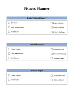 Fitness Planner KDP Planner - CraftNest - Digital Crafting and Art