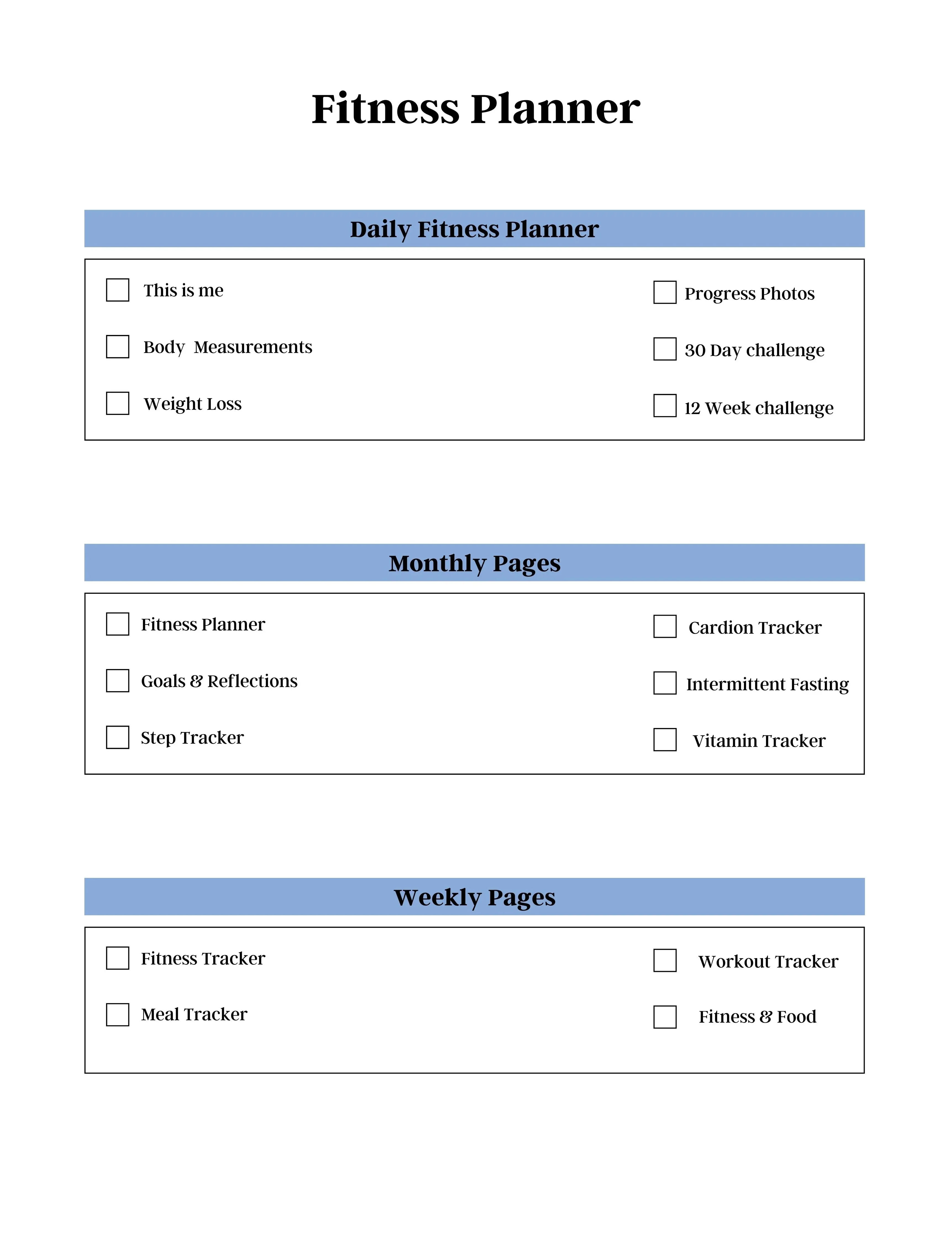 Fitness Planner KDP Planner - CraftNest - Digital Crafting and Art