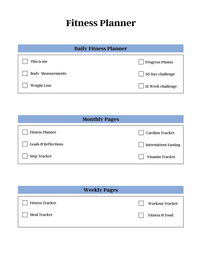 Fitness Planner KDP Planner - CraftNest - Digital Crafting and Art