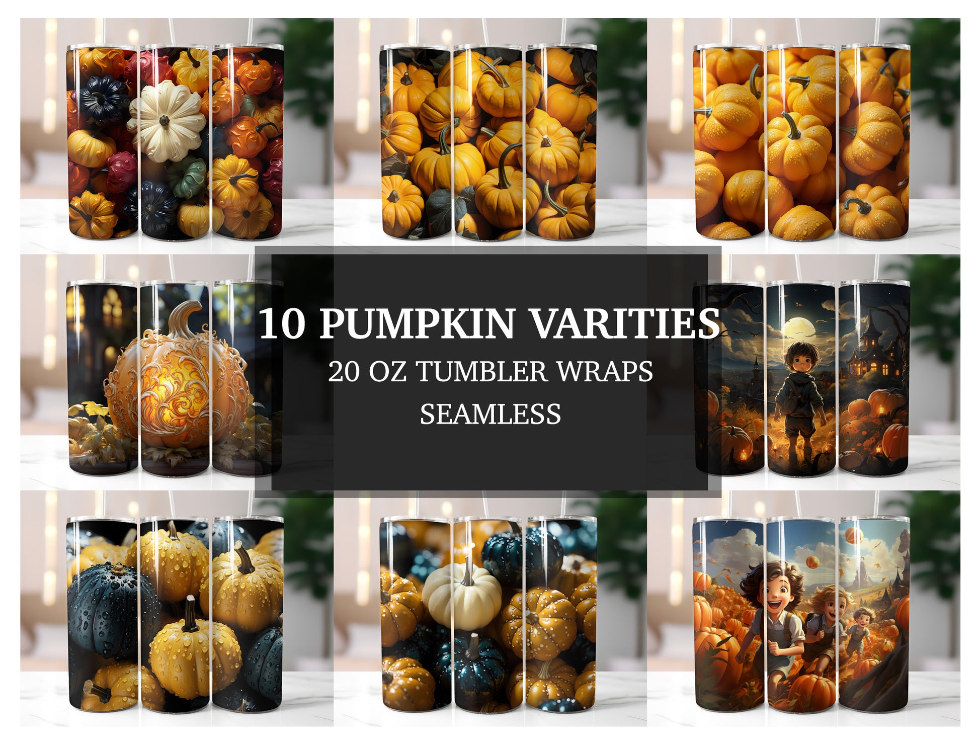 Pumpkin Varieties Tumbler Wrap - CraftNest