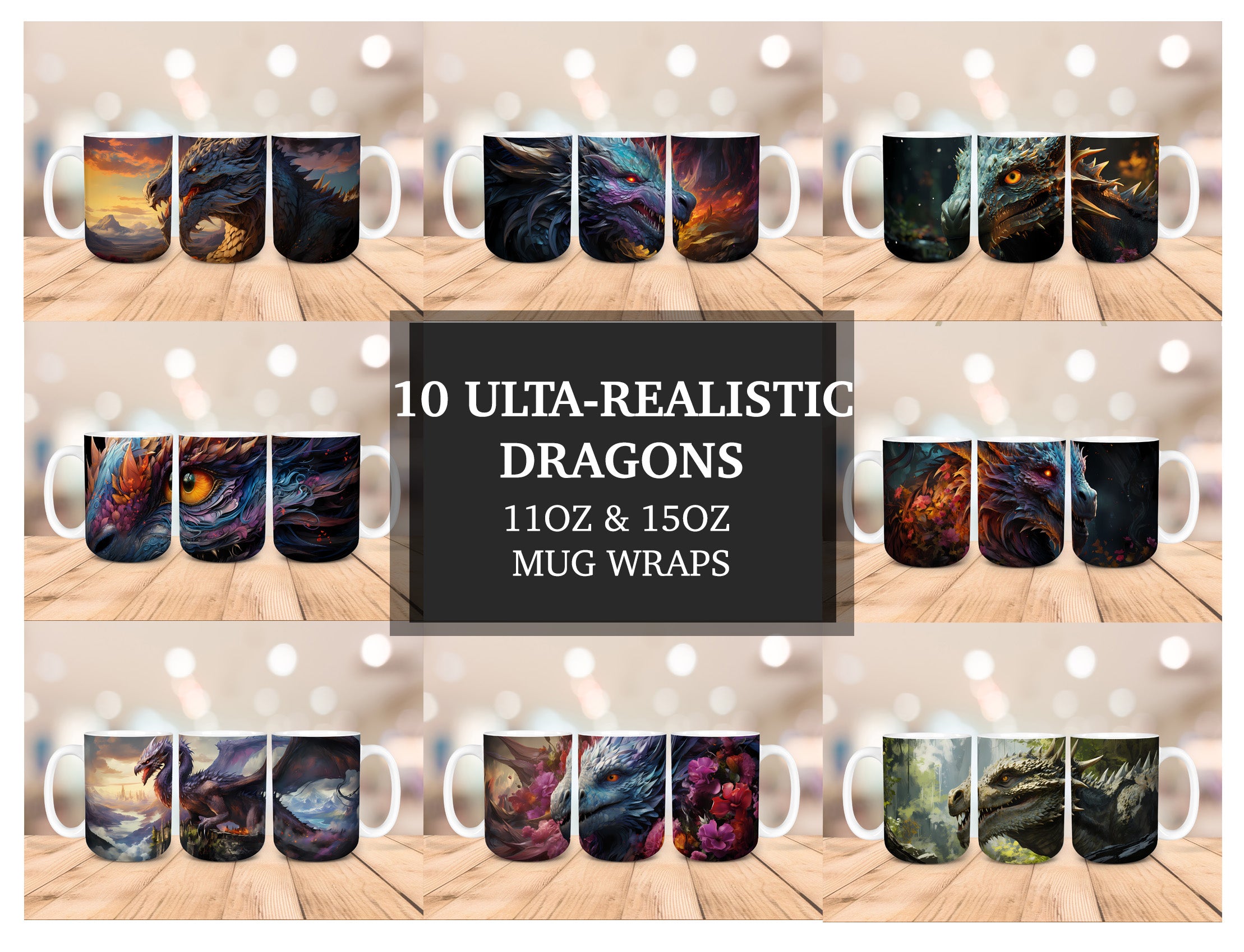 Ulta-Realistic Dragon Mug Wrap - CraftNest
