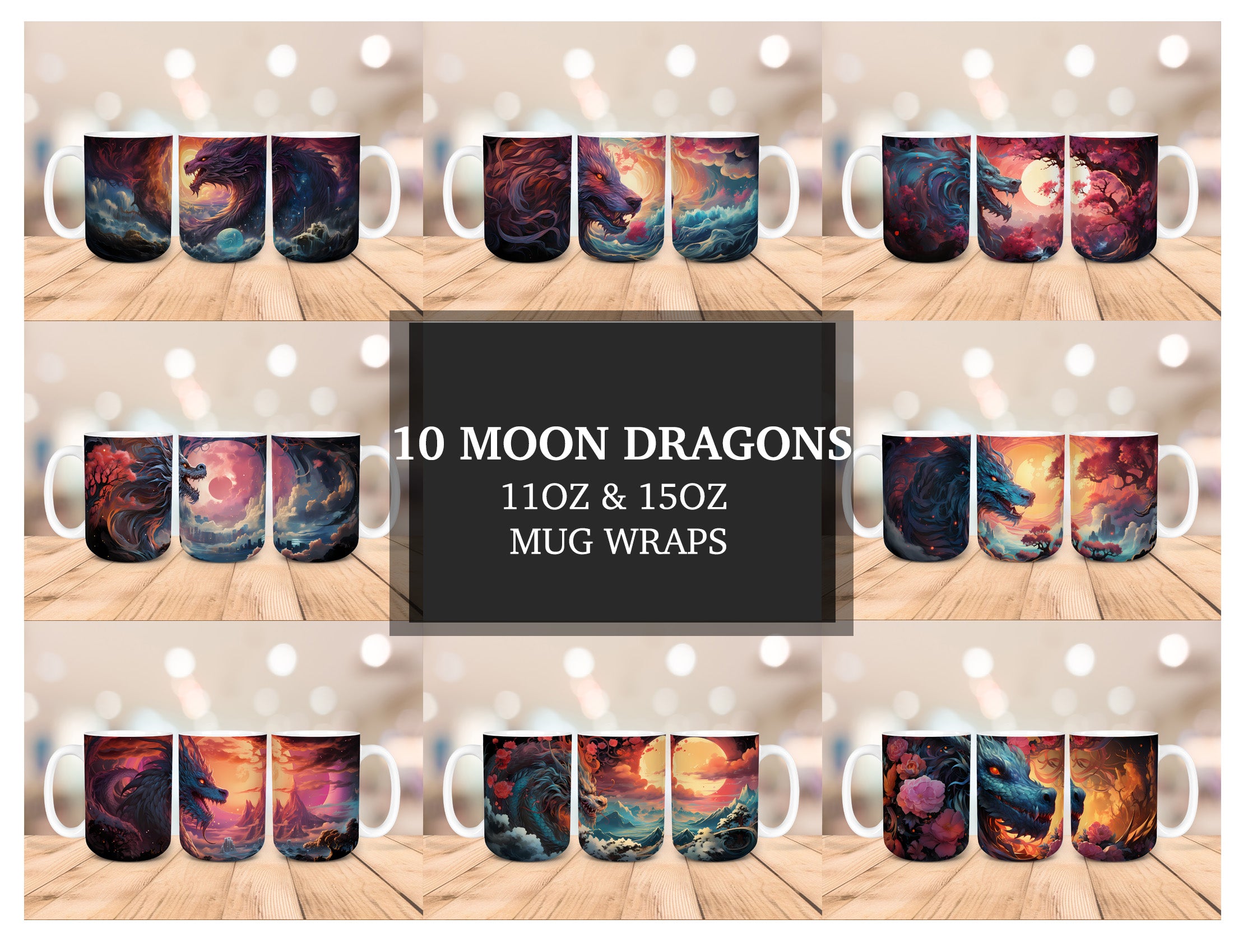 Moon Dragons Mug Wrap - CraftNest