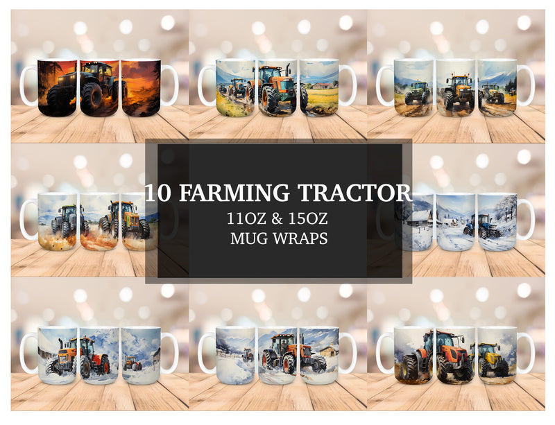 Farming Tractor Mug Wrap - CraftNest