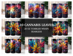 Cannabis Leaves 2 Tumbler Wraps - CraftNest