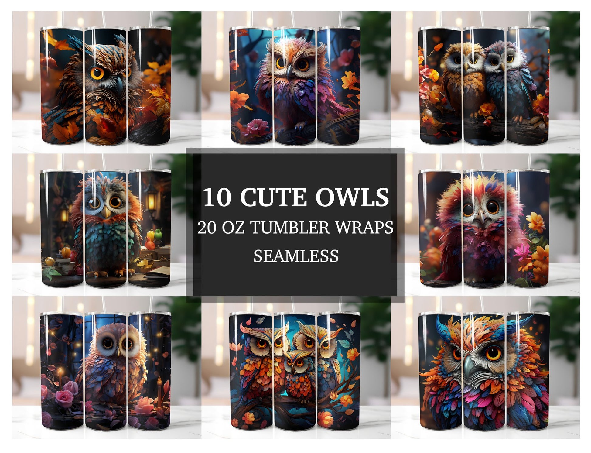 Cute Owls Tumbler Wrap - CraftNest