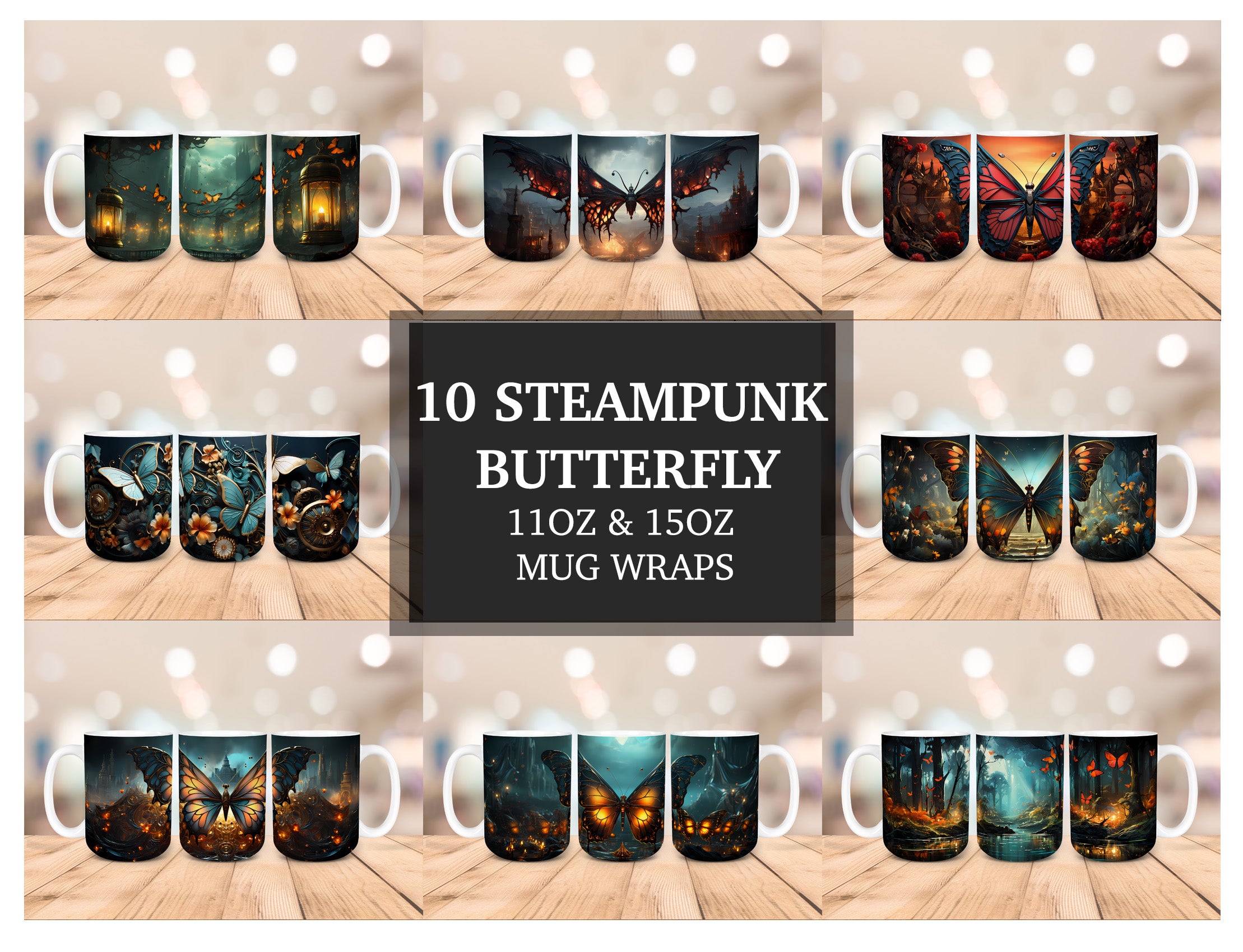 Steampunk Butterfly Mug Wrap - CraftNest