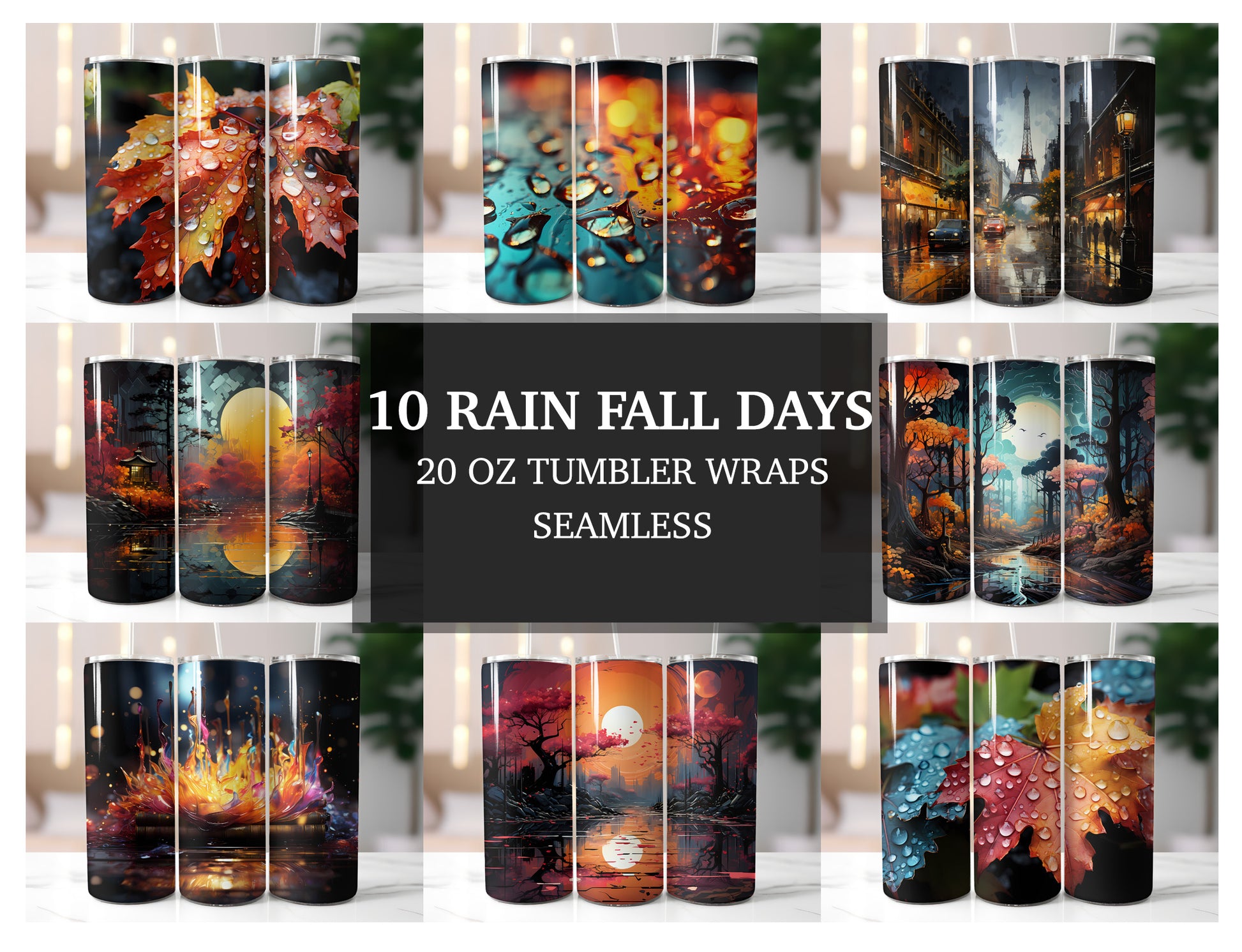 Rainy Fall Days Tumbler Wrap - CraftNest