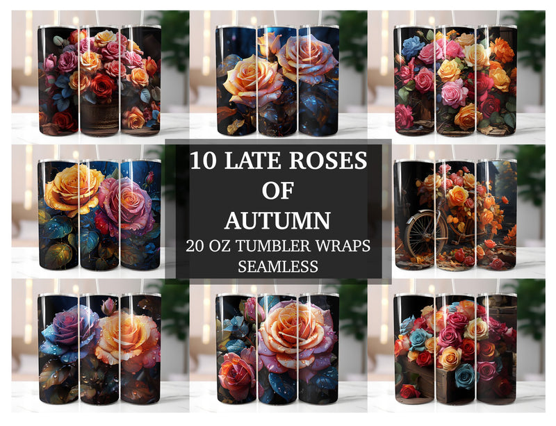 Late Roses of Autumn Tumbler Wrap - CraftNest