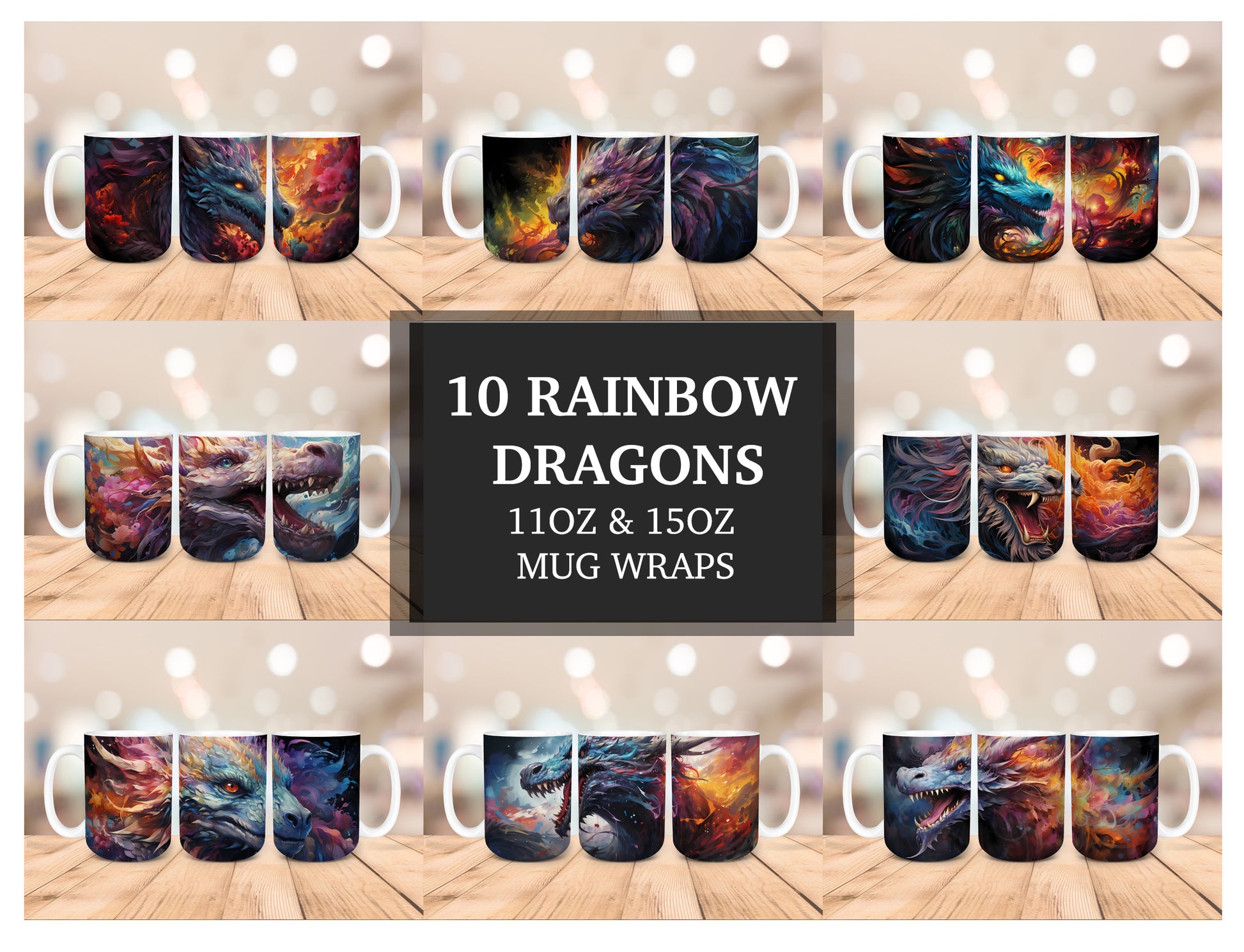 Rainbow Dragon Mug Wrap - CraftNest