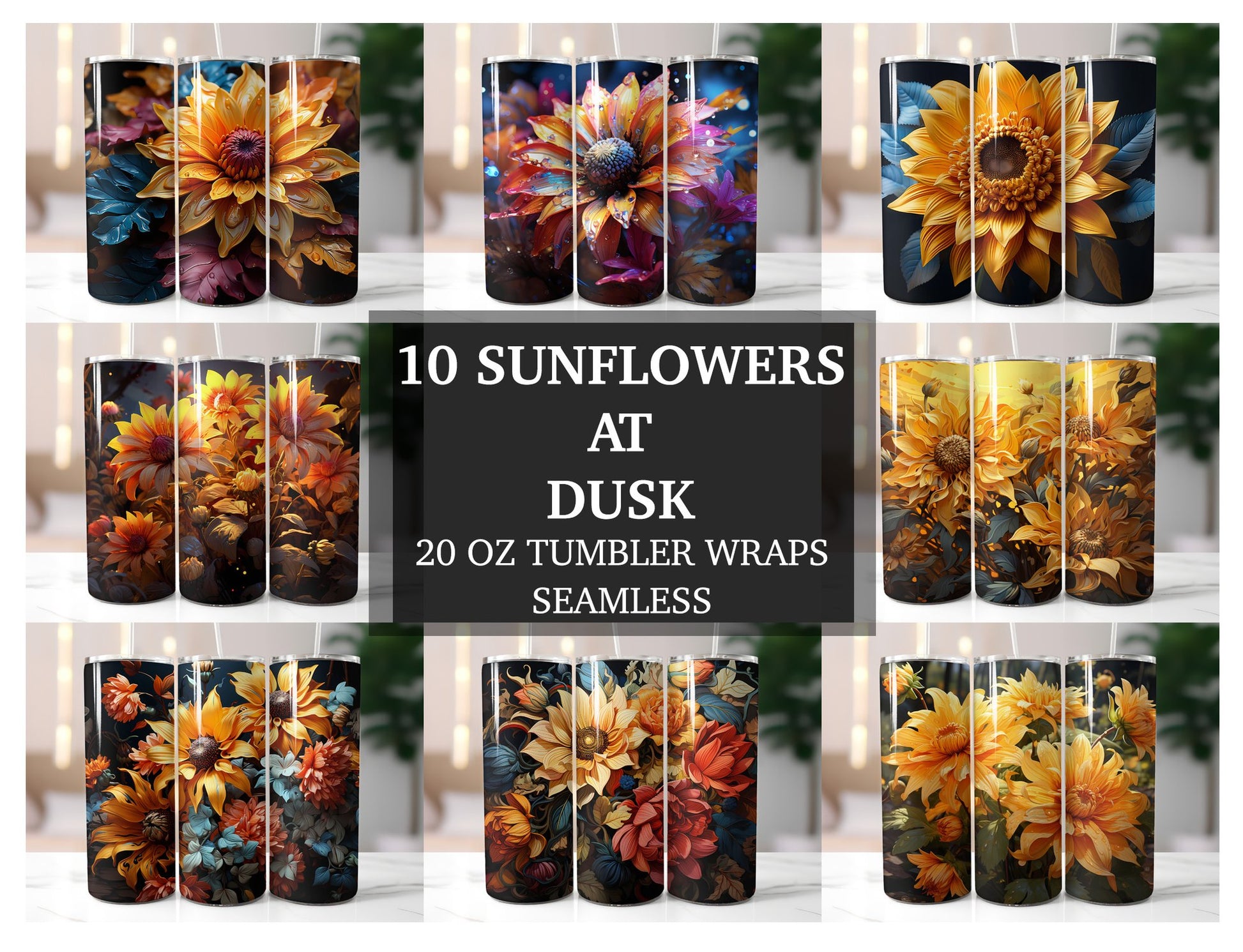 Sunflowers at Dusk Tumbler Wrap - CraftNest