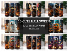 Cute Halloween Tumbler Wrap - CraftNest