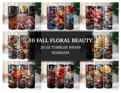 Fall Floral Beauty Tumbler Wrap - CraftNest