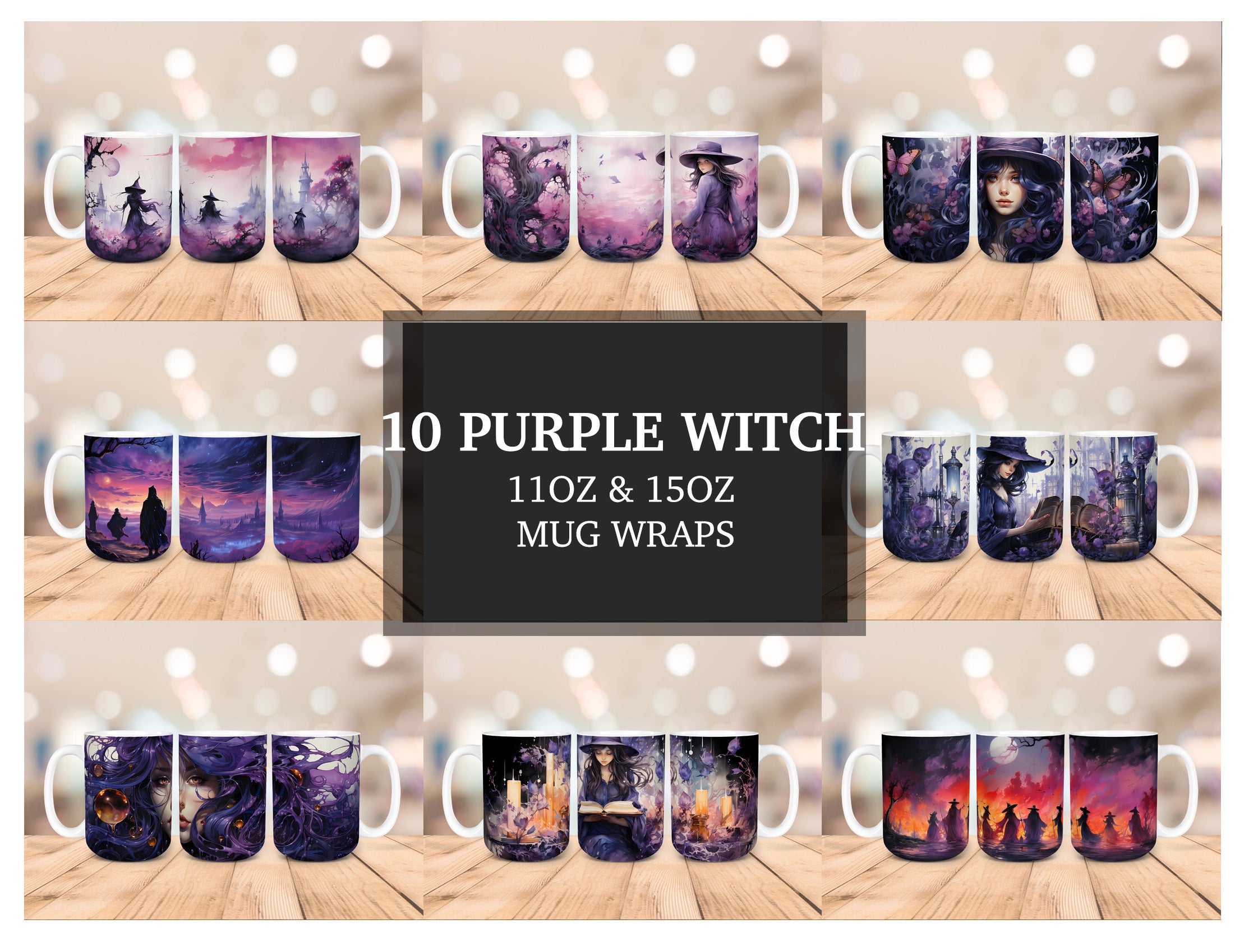 Purple Witches Mug Wrap - CraftNest