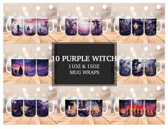 Purple Witches Mug Wrap - CraftNest