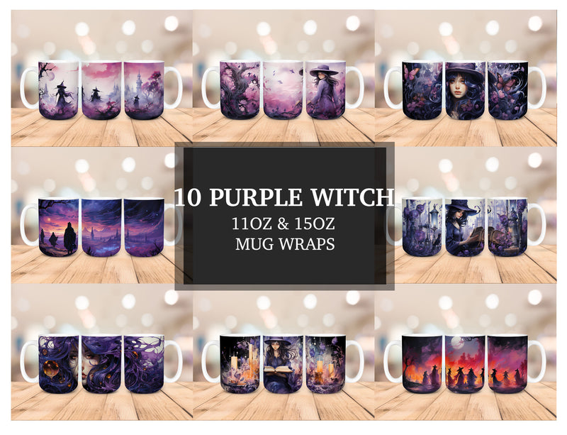 Purple Witches Mug Wrap - CraftNest