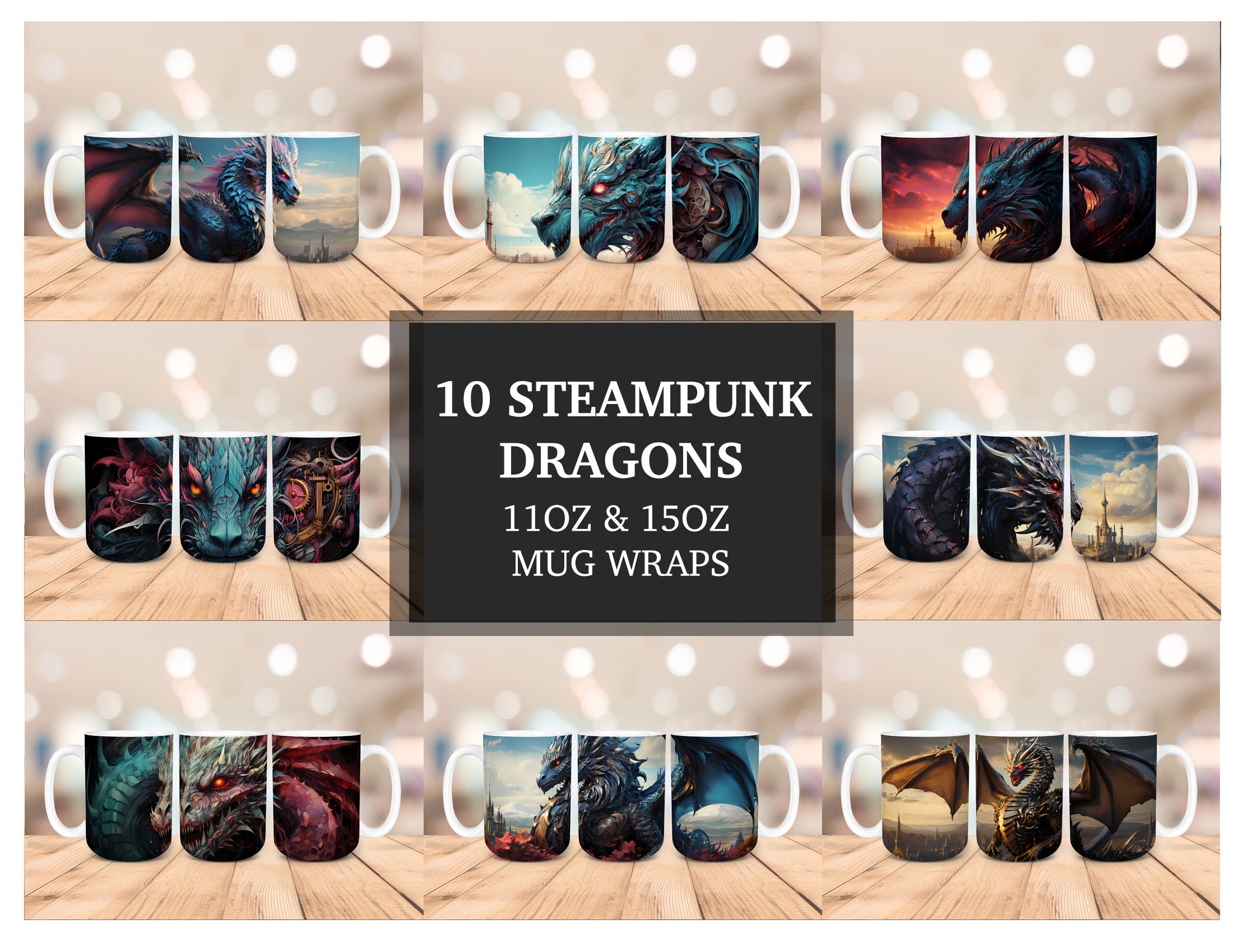 Steampunk Dragons Mug Wrap - CraftNest