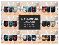 Steampunk Dragons Mug Wrap - CraftNest