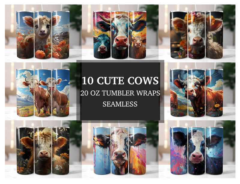 Cute Cows Tumbler Wrap - CraftNest