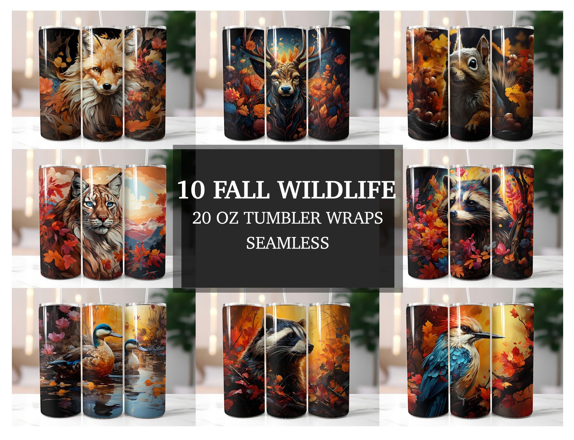 Fall Wildlife Tumbler Wrap - CraftNest