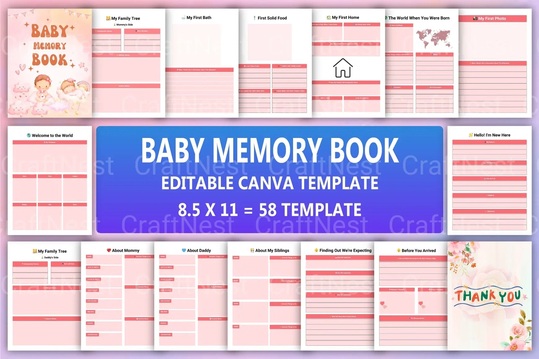 Baby Memory Book: Cherished Keepsake for New Parents - CraftNest - Digital Crafting and Art