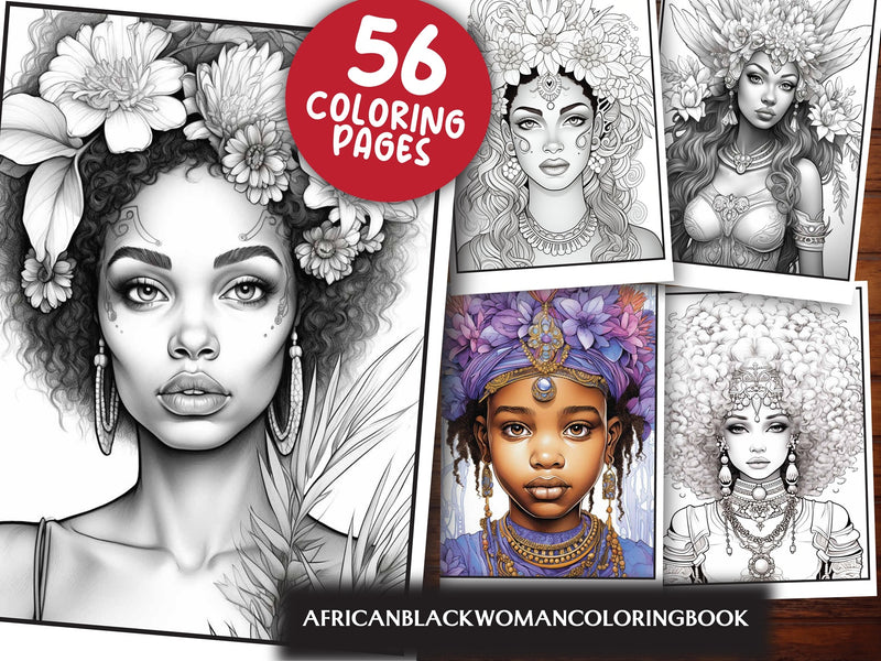 African Black Woman Coloring Book 93 Pages - CraftNest - Digital Crafting and Art