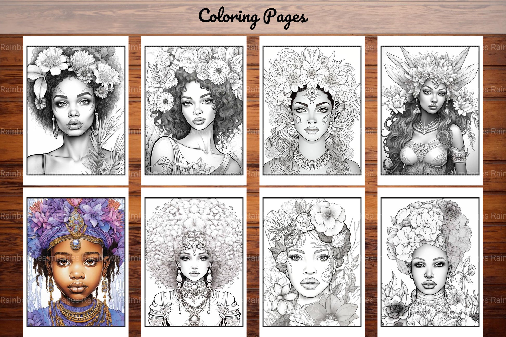 African Black Woman Coloring Book 93 Pages - CraftNest - Digital Crafting and Art