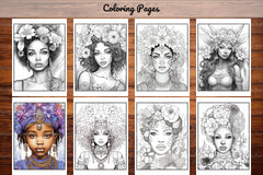 African Black Woman Coloring Book 93 Pages - CraftNest - Digital Crafting and Art