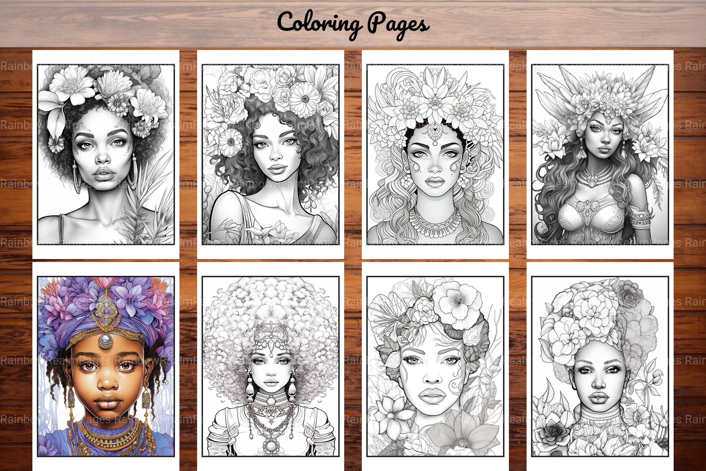 African Black Woman Coloring Book 93 Pages - CraftNest - Digital Crafting and Art