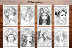 African Black Woman Coloring Book 93 Pages - CraftNest - Digital Crafting and Art