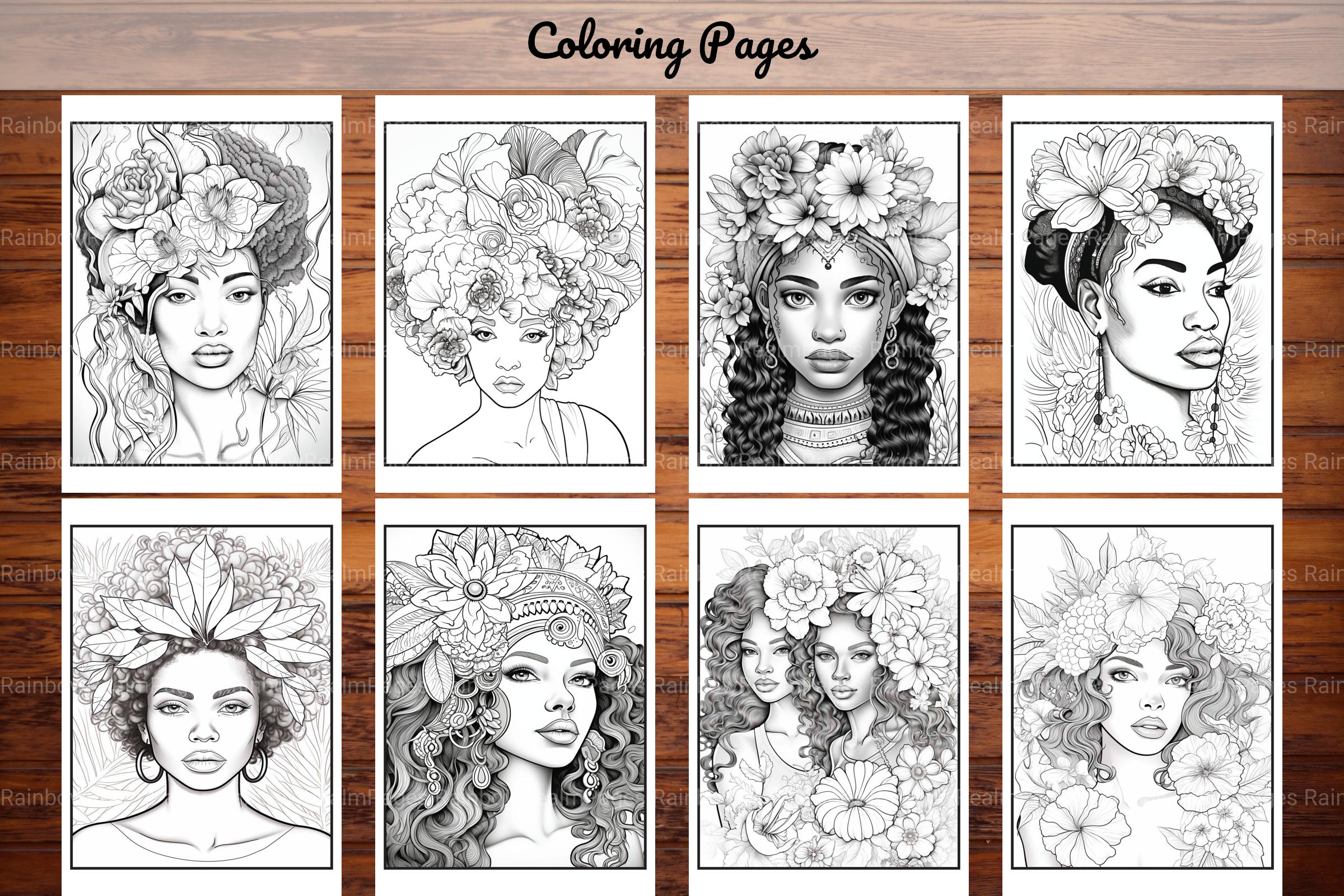 African Black Woman Coloring Book 93 Pages - CraftNest - Digital Crafting and Art