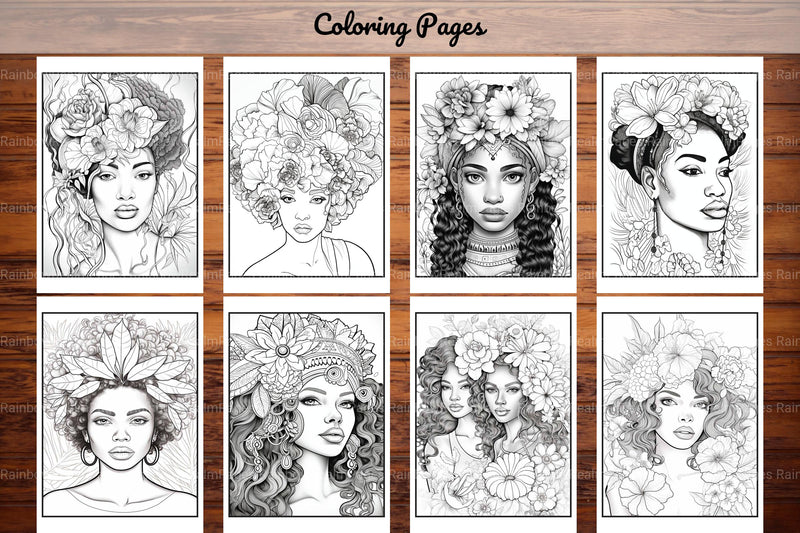African Black Woman Coloring Book 93 Pages - CraftNest - Digital Crafting and Art
