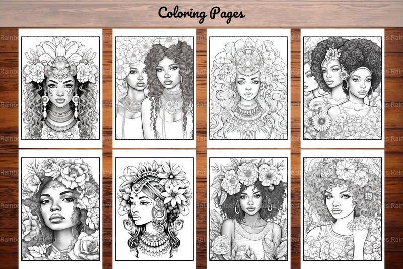 African Black Woman Coloring Book 93 Pages - CraftNest - Digital Crafting and Art
