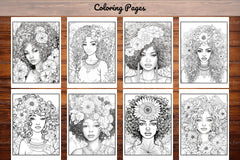 African Black Woman Coloring Book 93 Pages - CraftNest - Digital Crafting and Art