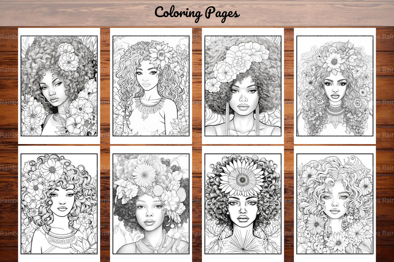 African Black Woman Coloring Book 93 Pages - CraftNest - Digital Crafting and Art