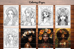 African Black Woman Coloring Book 93 Pages - CraftNest - Digital Crafting and Art