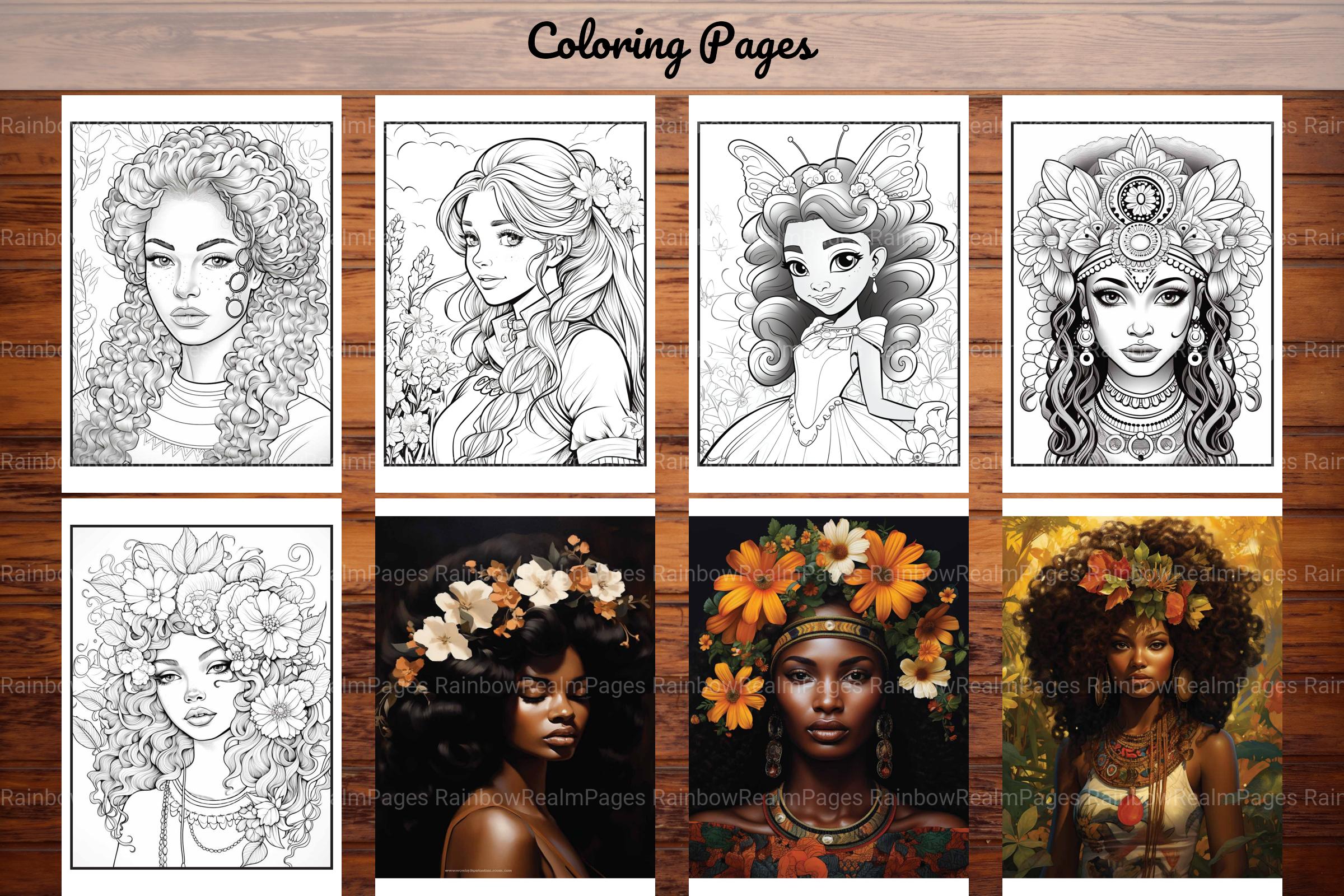 African Black Woman Coloring Book 93 Pages - CraftNest - Digital Crafting and Art