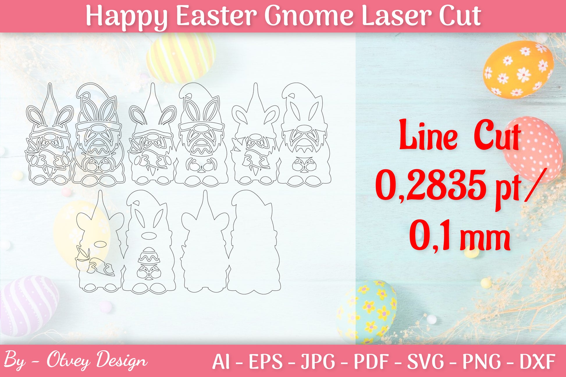 Easter Gnome Laser Cut SVG Bundle 10 - CraftNest - Digital Crafting and Art