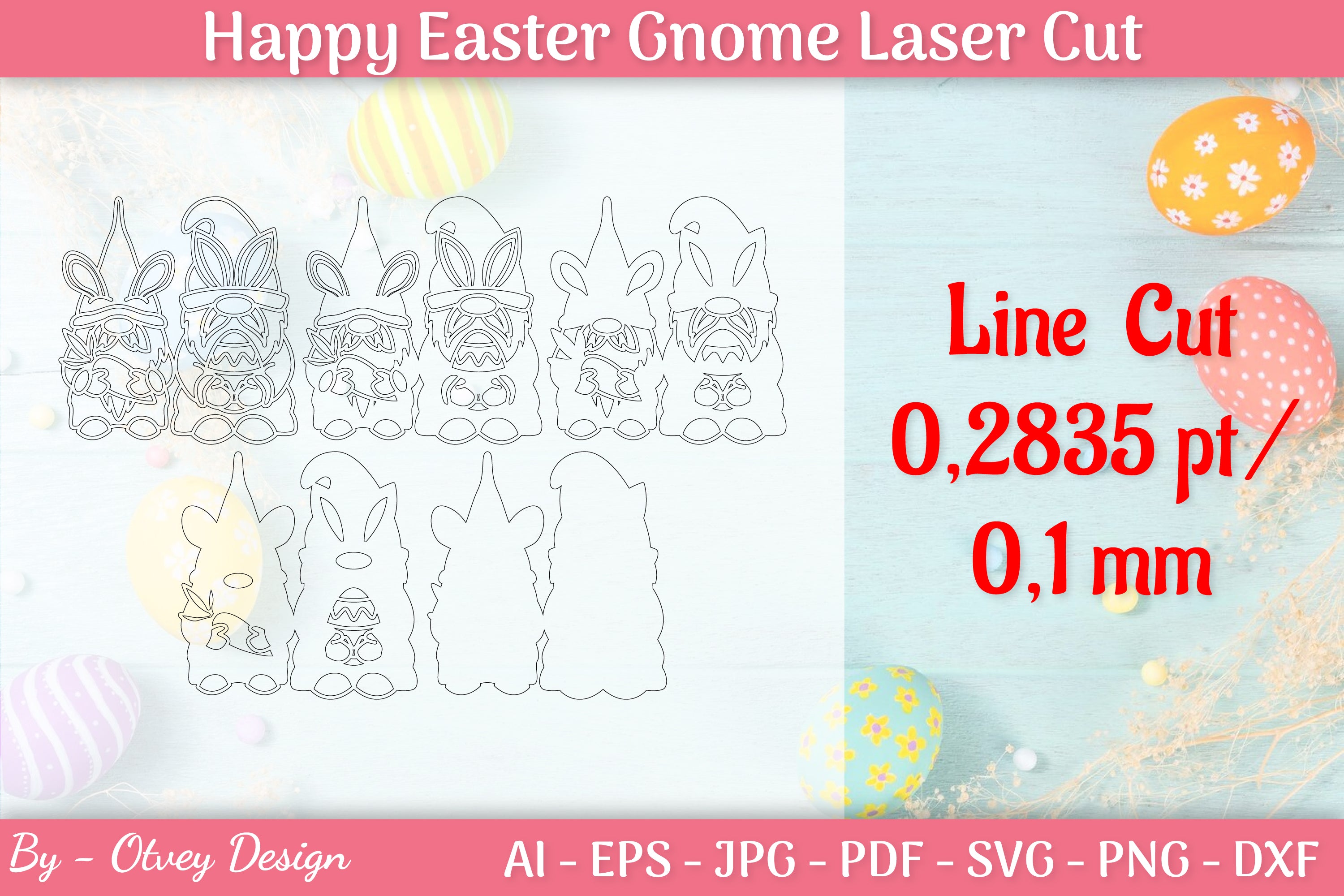 Easter Gnome Laser Cut SVG Bundle 10 - CraftNest - Digital Crafting and Art