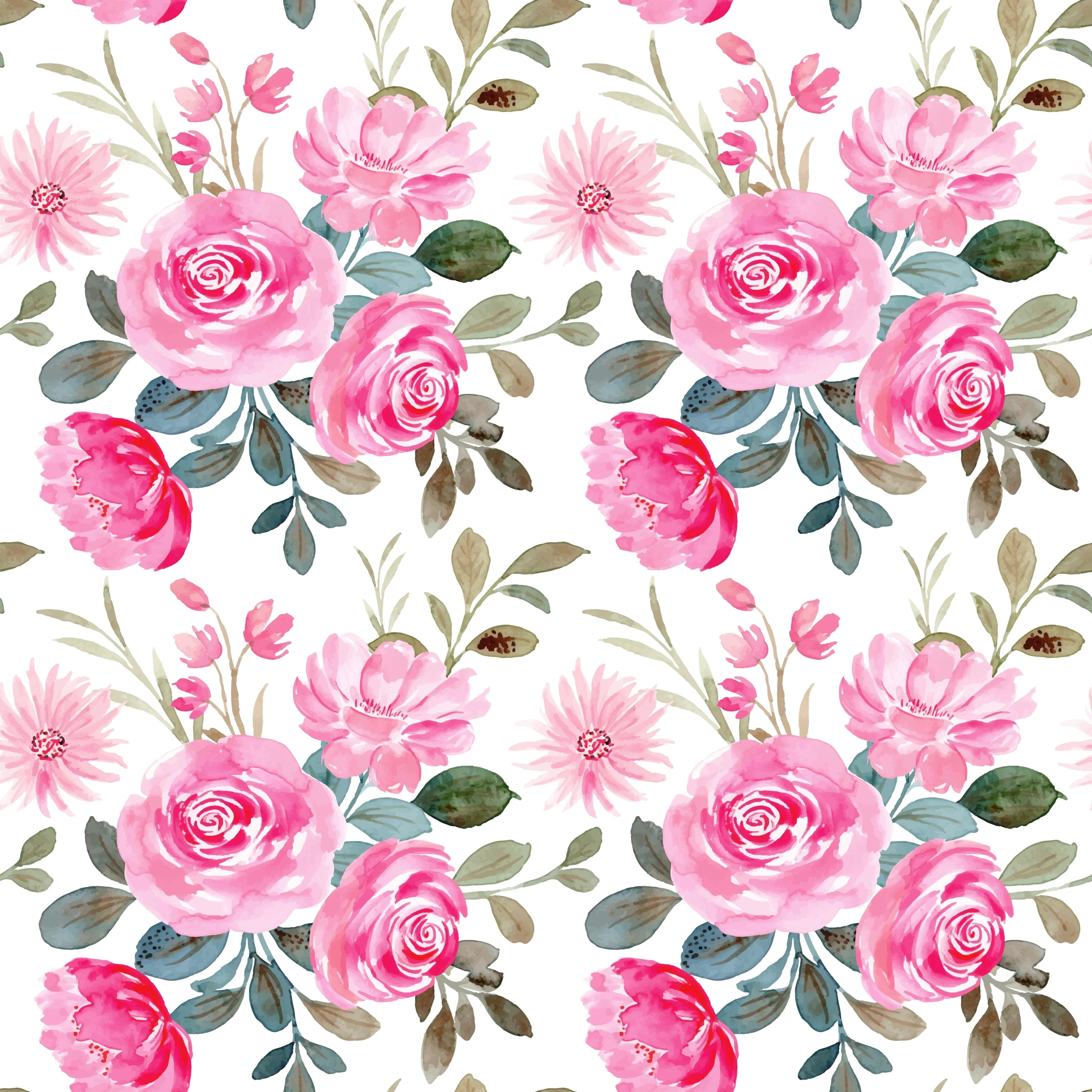 Ink Flowers Seamless Digital Paper - CraftNest - Digital Crafting and Art