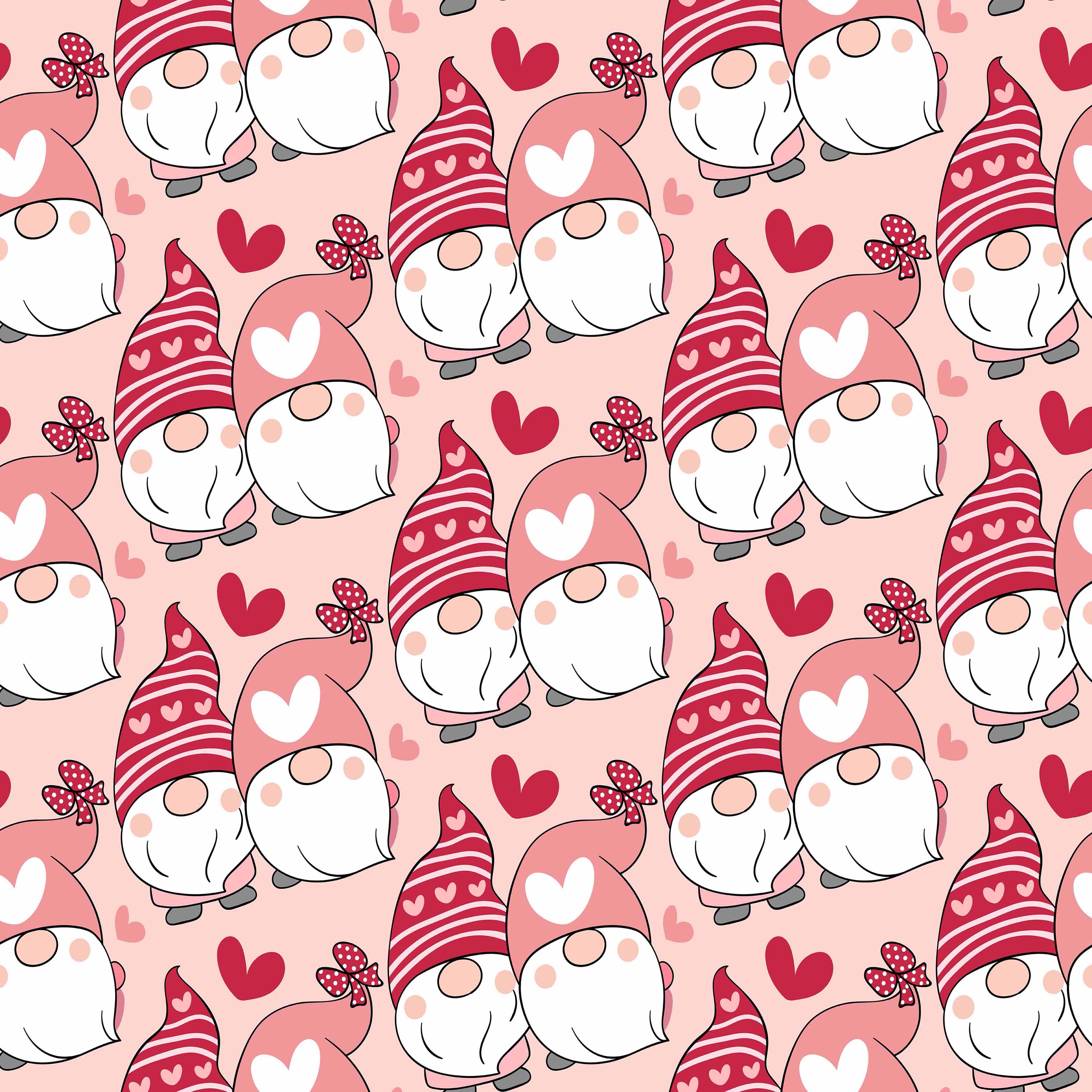 Valentines Day Gnome Seamless Digital Paper - CraftNest - Digital Crafting and Art