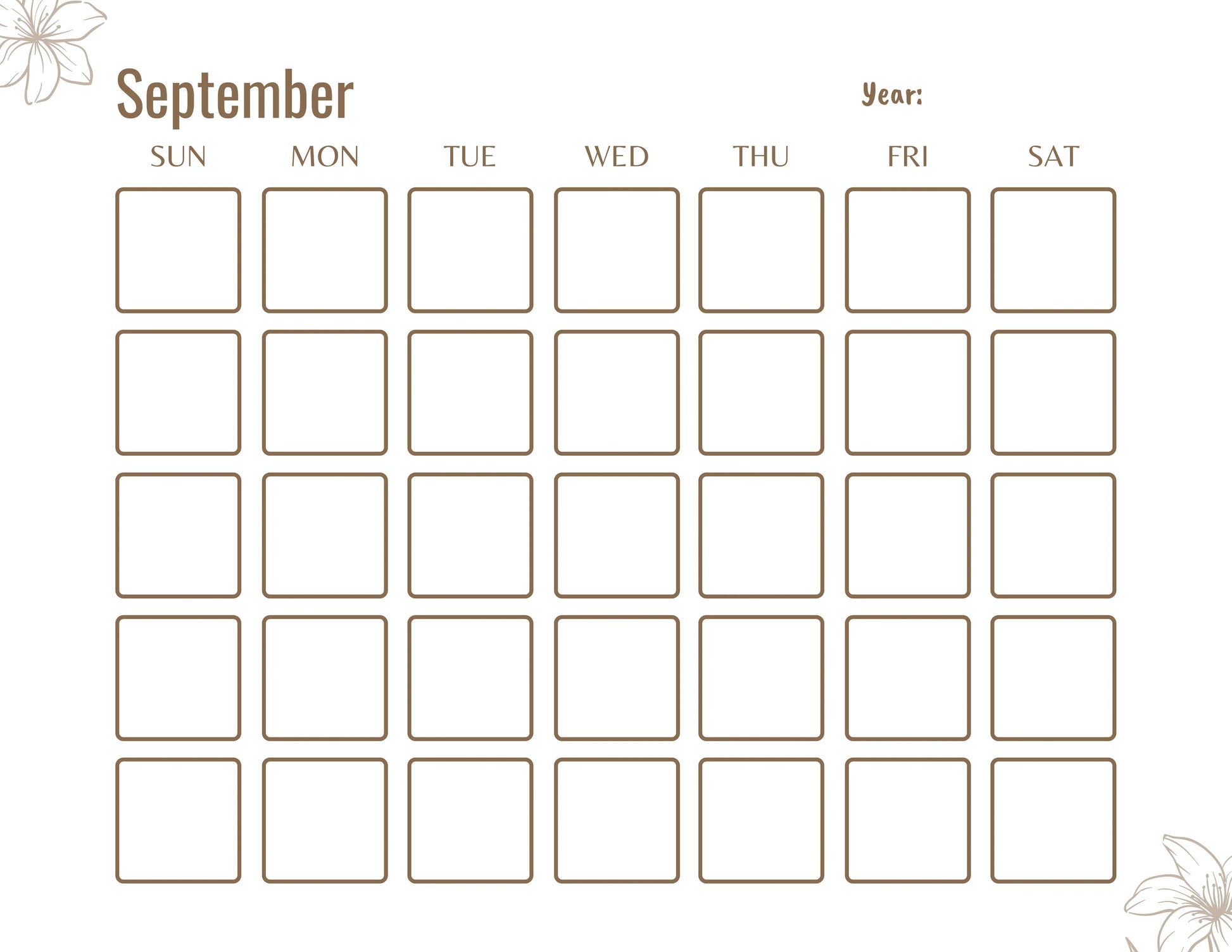 Blank Monthly Calendar KDP Planner - CraftNest - Digital Crafting and Art