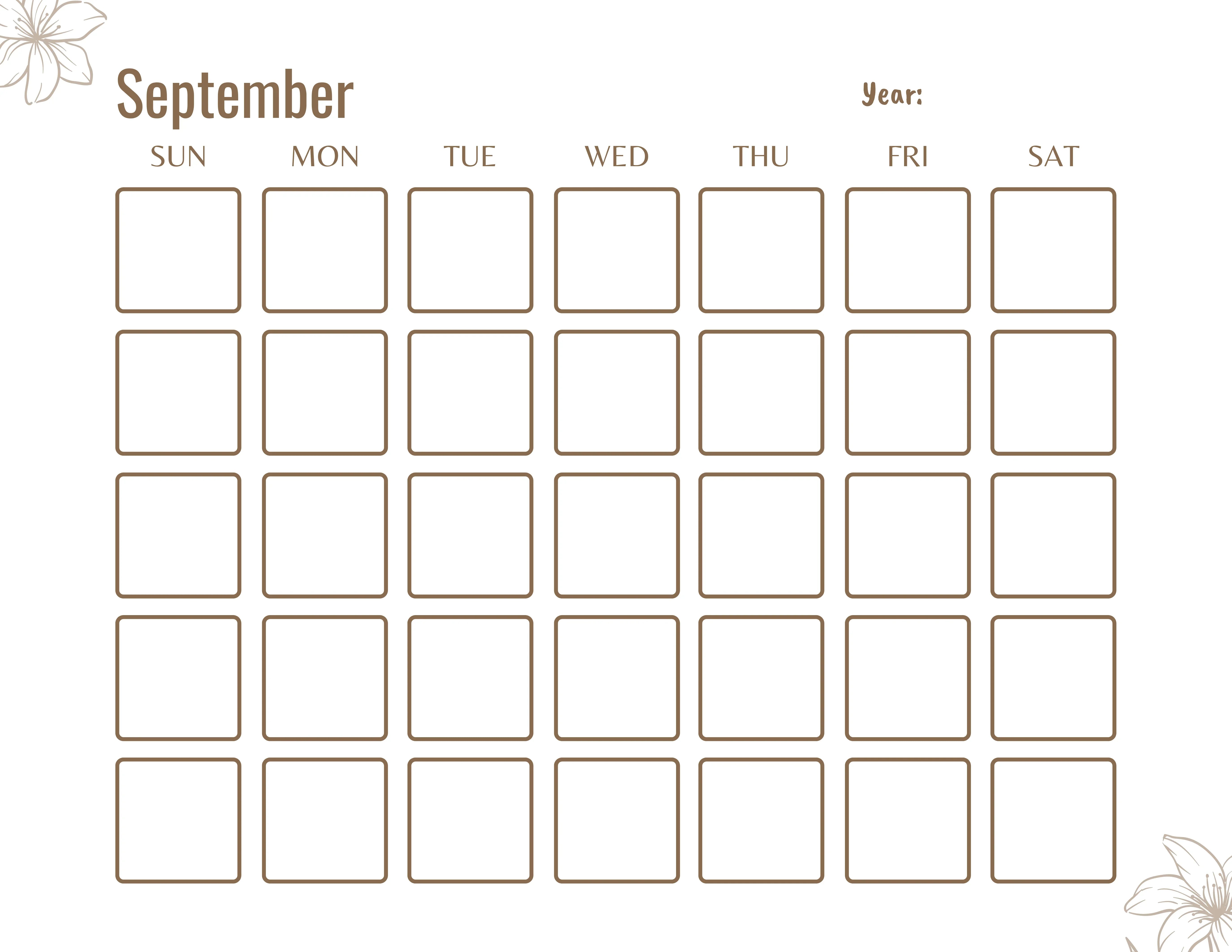 Blank Monthly Calendar KDP Planner - CraftNest - Digital Crafting and Art