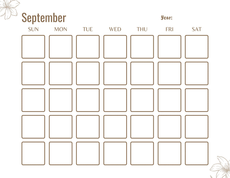 Blank Monthly Calendar KDP Planner - CraftNest - Digital Crafting and Art