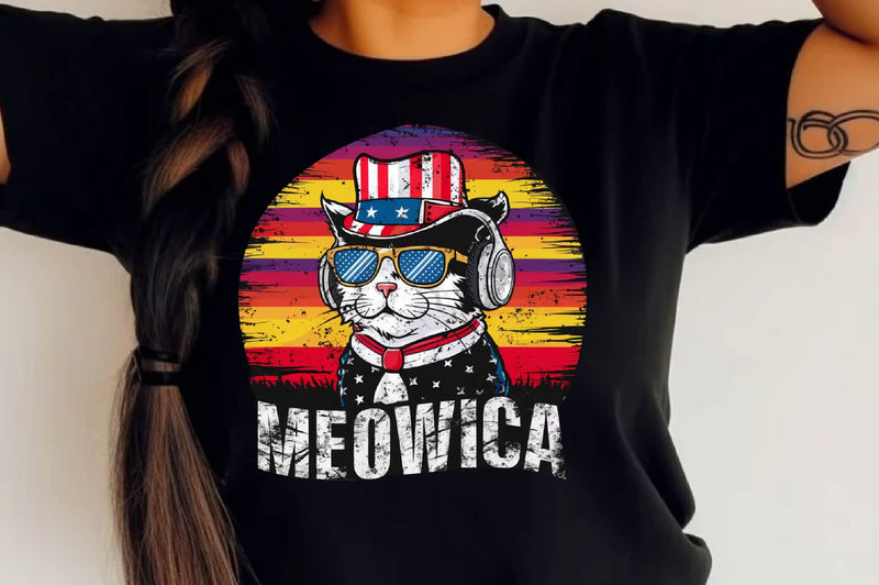 Retro American Cat T Shirt Design Clipart Bundle - CraftNest - Digital Crafting and Art