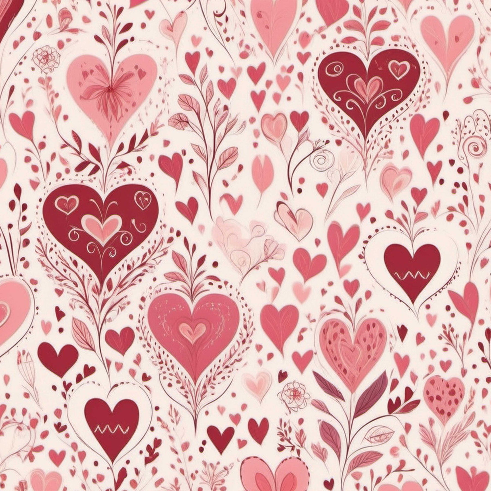 Valentine Heart Pink Seamless Digital Paper - CraftNest - Digital Crafting and Art