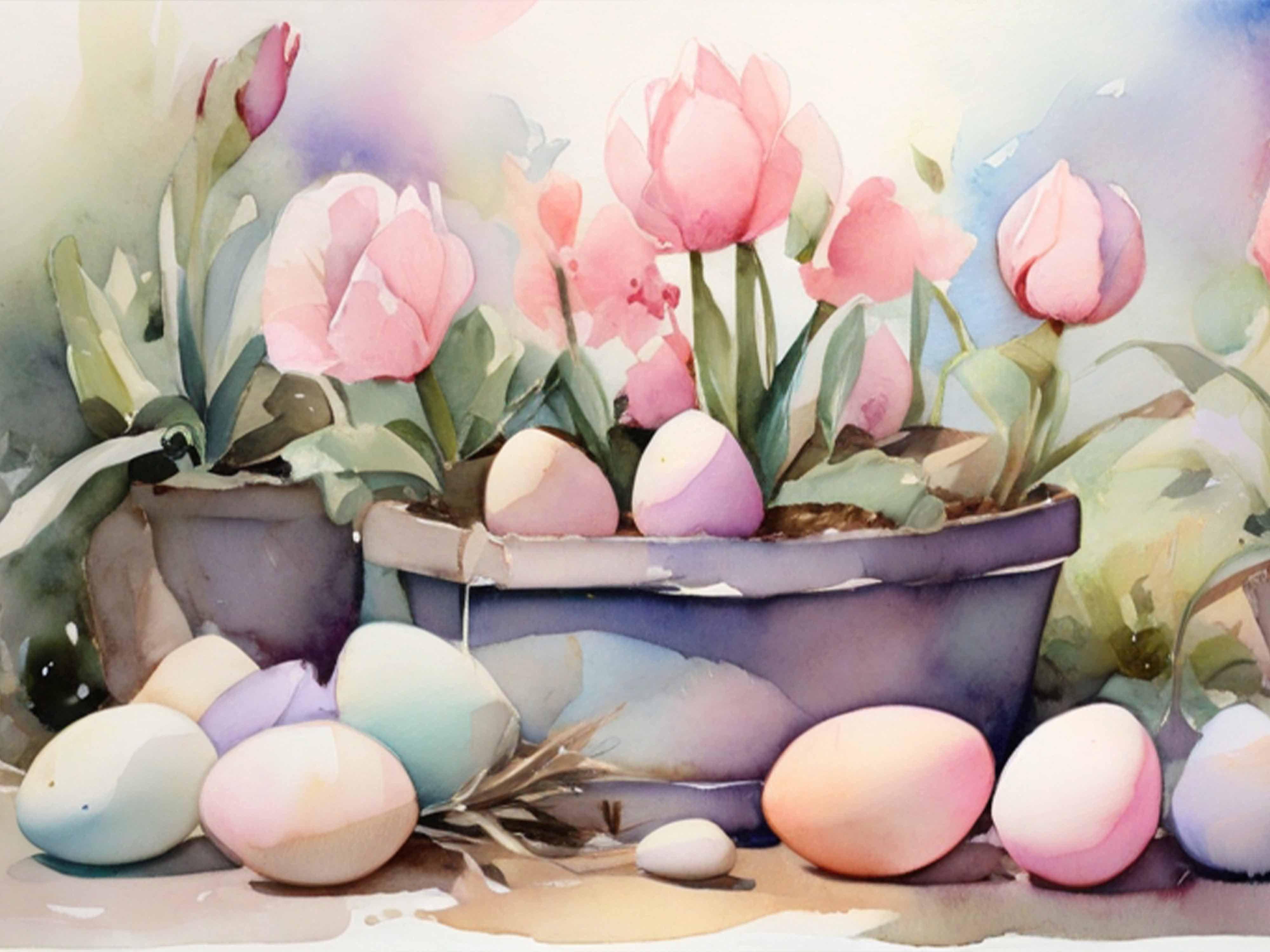 Easter Bunny Watercolor Seamless Pattern - CraftNest - Digital Crafting and Art